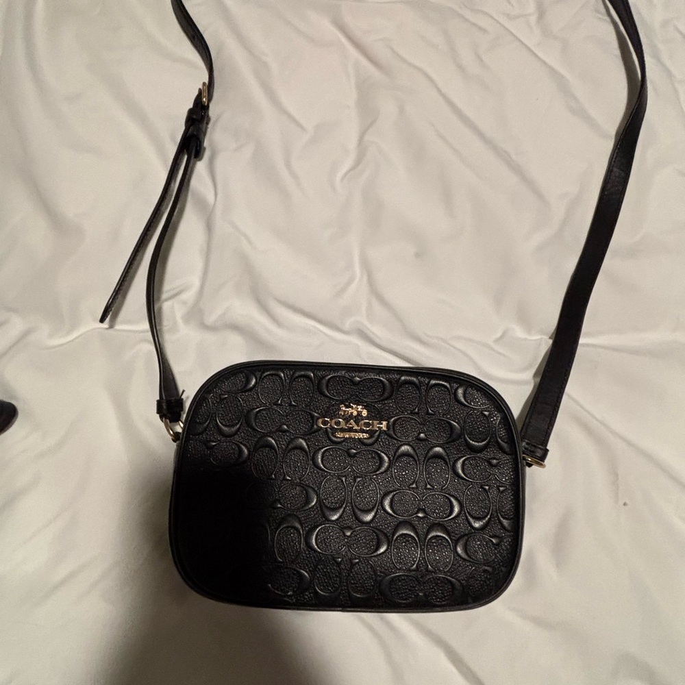 Coach Embossed Black Crossbody Bag